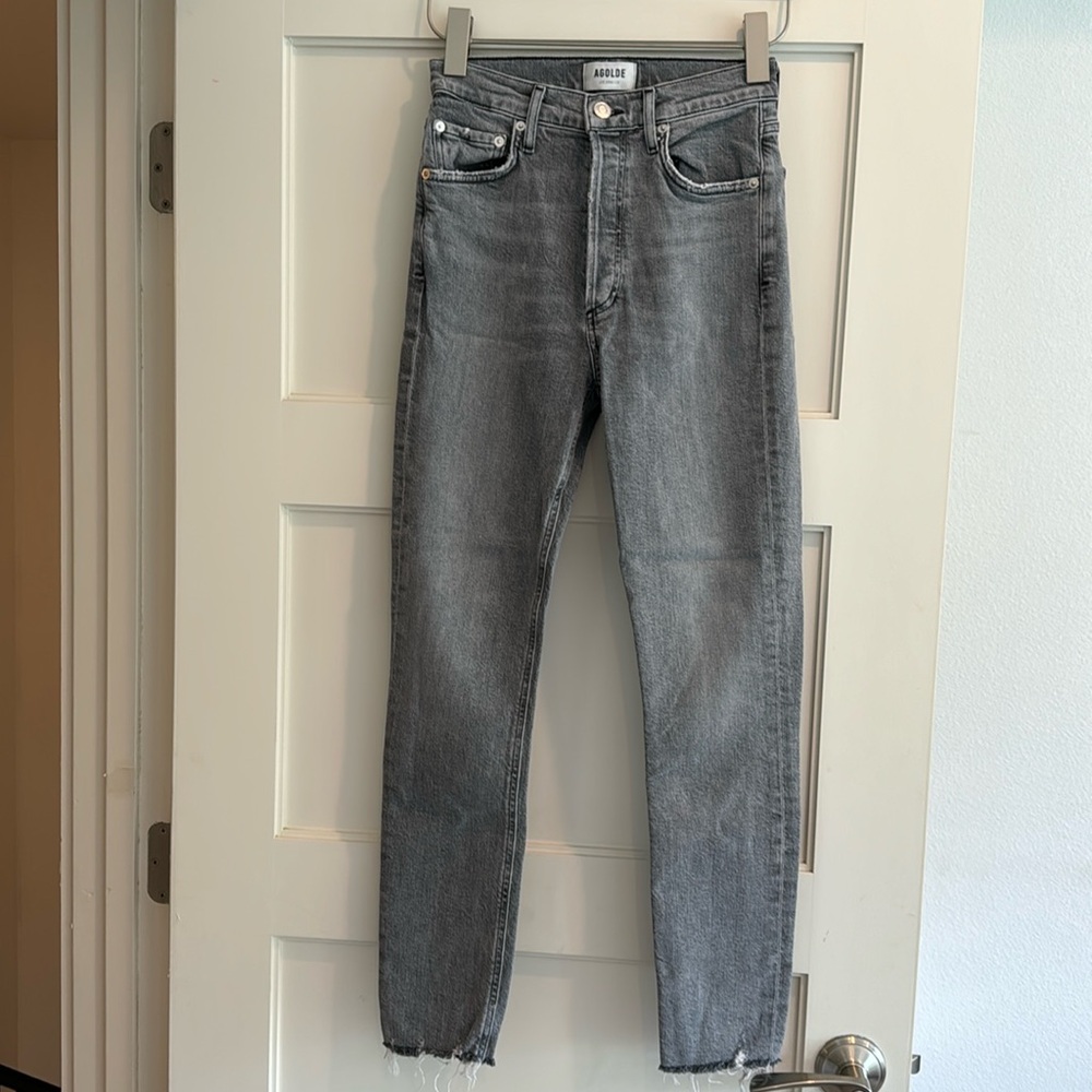 A Golde high rise gray skinny jeans